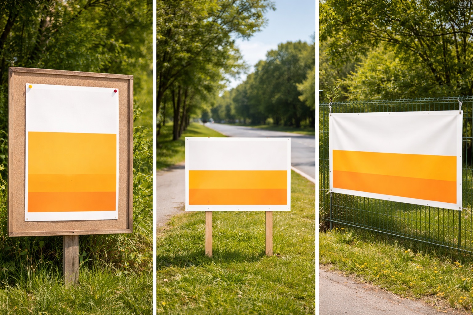 Comparatif banderole pancarte affiche