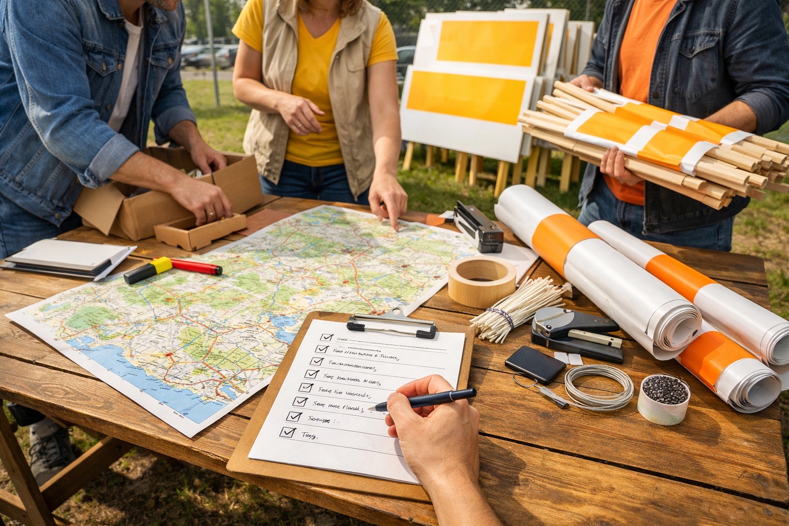 Checklist de campagne d'affichage terrain