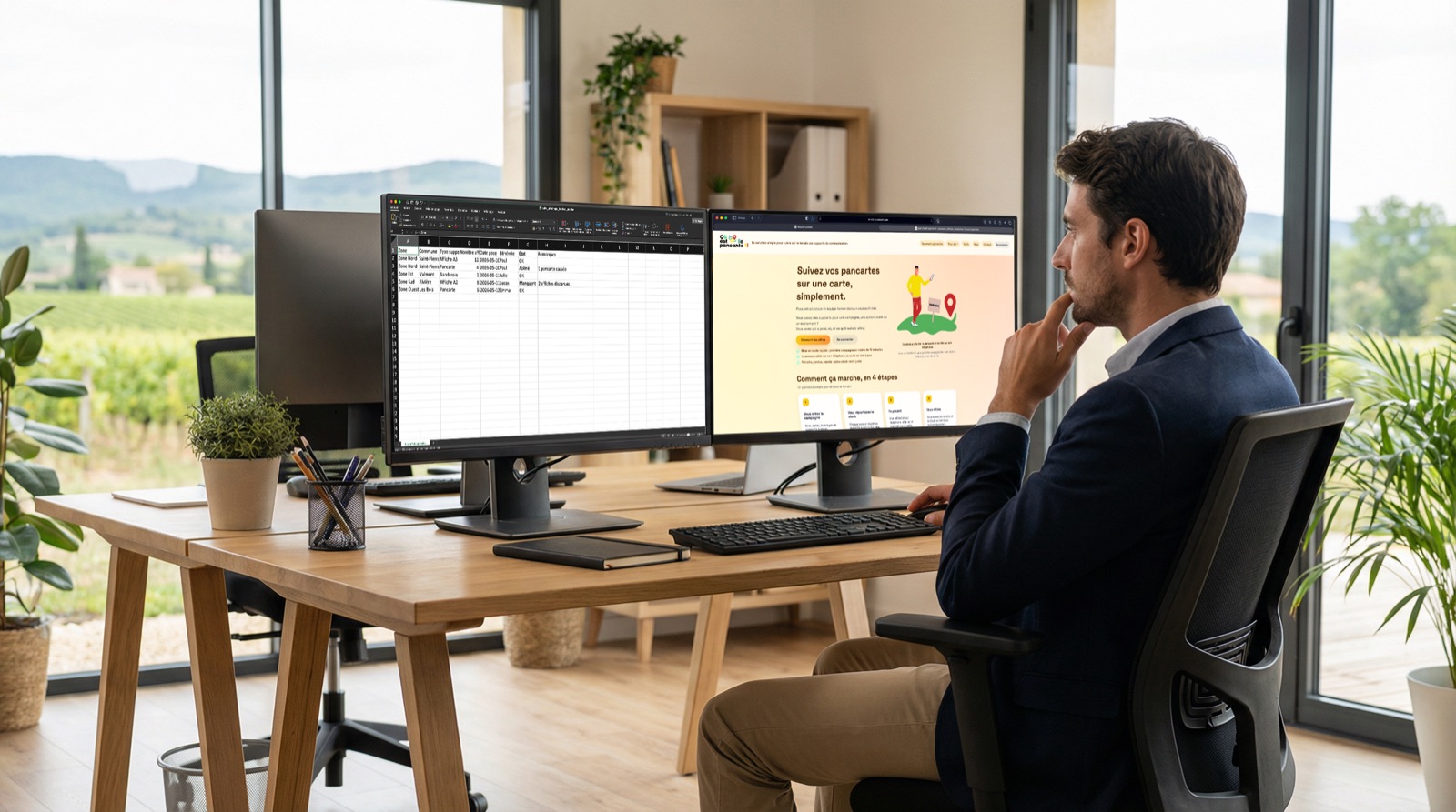 Comparatif Excel et logiciel de suivi affichage