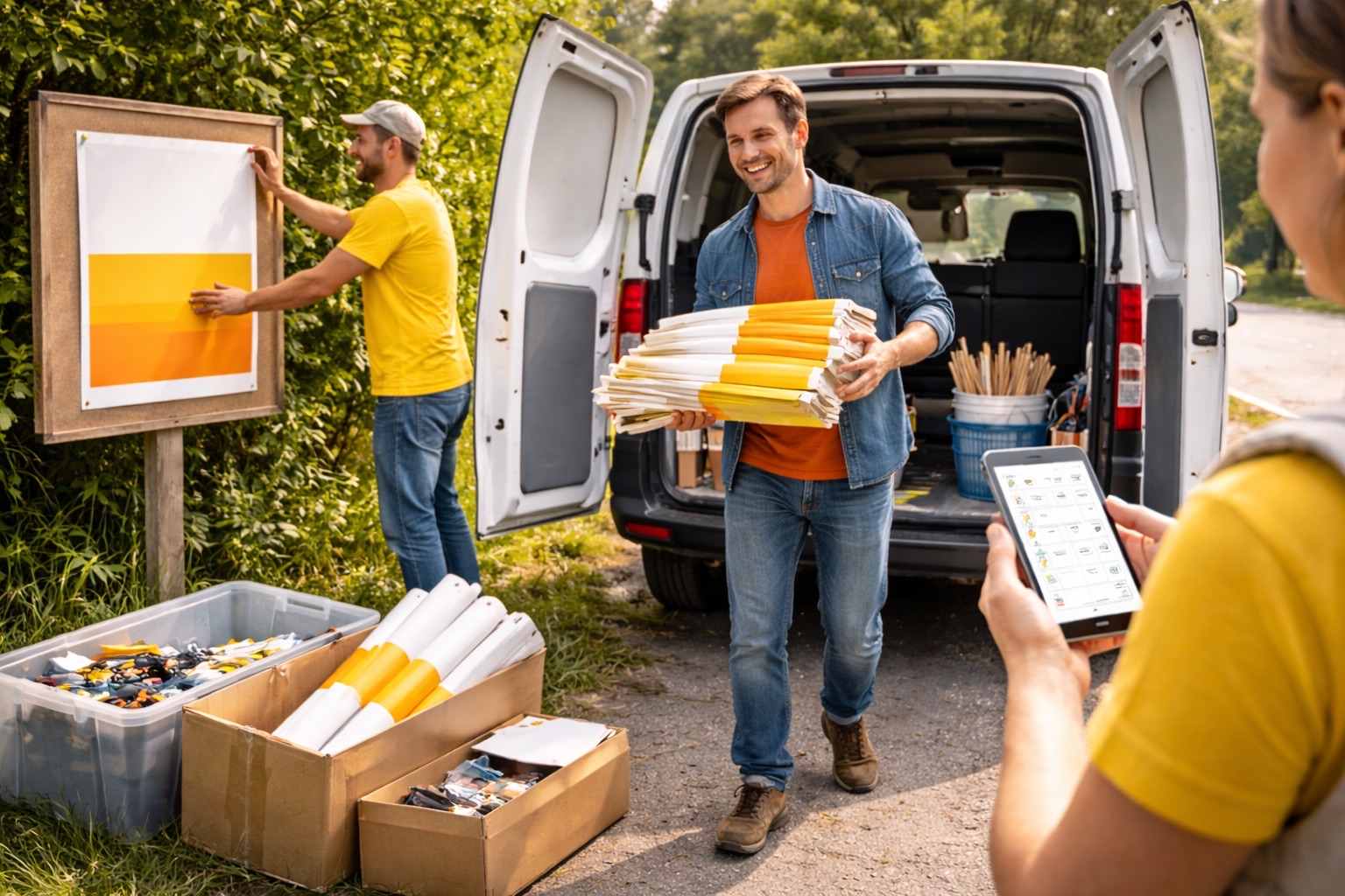 Tournée de retrait des supports d'affichage